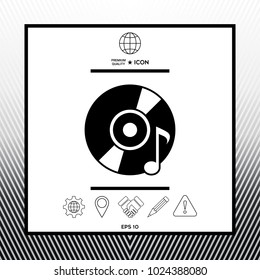 CD, DVD with music symbol
