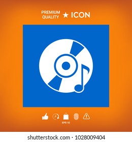 CD, DVD with music symbol
