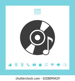 CD, DVD with music symbol