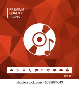 CD, DVD with music symbol