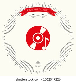 CD, DVD with music symbol