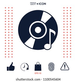 CD, DVD with music symbol