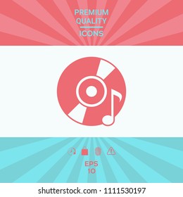 CD, DVD with music symbol