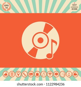 CD, DVD with music symbol