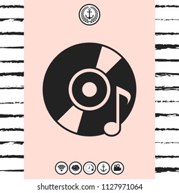 CD, DVD with music symbol