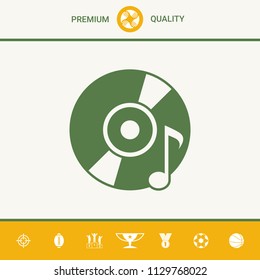 CD, DVD with music symbol