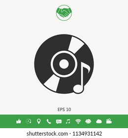CD, DVD with music symbol
