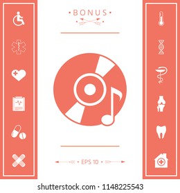 CD, DVD with music symbol