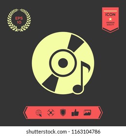 CD, DVD with music symbol