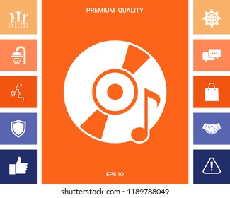CD, DVD with music symbol