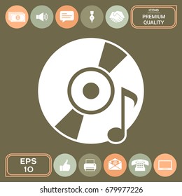 CD, DVD with music symbol