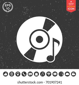 CD, DVD with music symbol