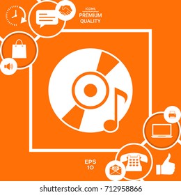 CD, DVD with music symbol