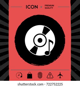 CD, DVD with music symbol