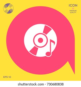 CD, DVD with music symbol