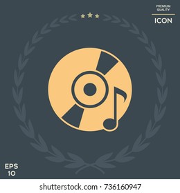 CD, DVD with music symbol