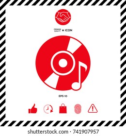 CD, DVD with music symbol