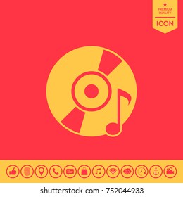 CD, DVD with music symbol