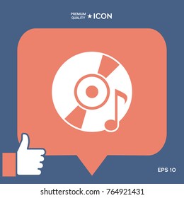 CD, DVD with music symbol