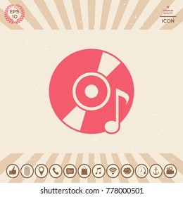 CD, DVD with music symbol