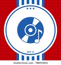 CD, DVD with music symbol