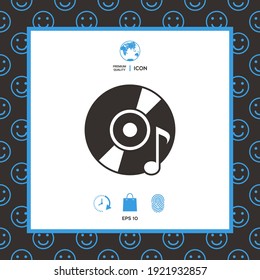 CD, DVD with music symbol. Element for your design