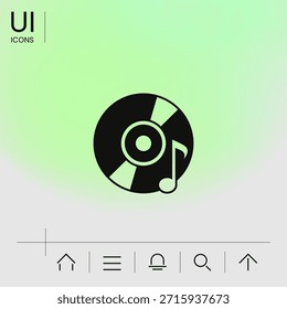 CD, DVD com símbolo de música. Elemento para seu design