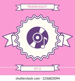 CD, DVD with music symbol. Graphic elements for your design