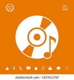 CD, DVD with music symbol. Graphic elements for your design