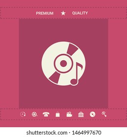 CD, DVD with music symbol. Graphic elements for your design