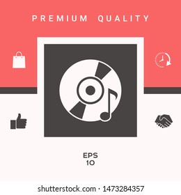 CD, DVD with music symbol. Graphic elements for your design