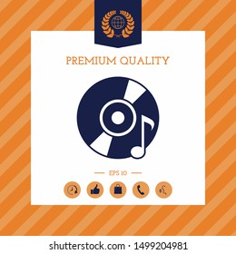 CD, DVD with music symbol. Graphic elements for your design