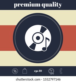 CD, DVD with music symbol. Graphic elements for your design