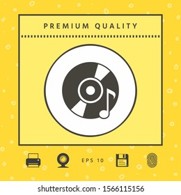 CD, DVD with music symbol. Graphic elements for your design