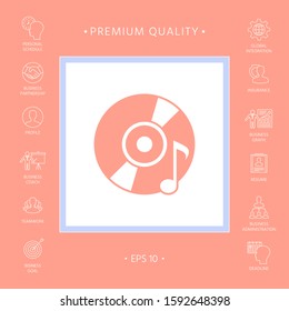 CD, DVD with music symbol. Graphic elements for your design