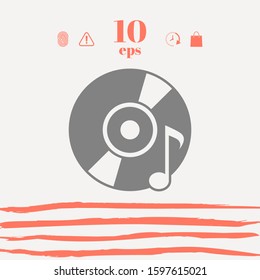 CD, DVD with music symbol. Graphic elements for your design