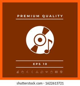 CD, DVD with music symbol. Graphic elements for your design