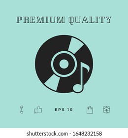 CD, DVD with music symbol. Graphic elements for your design