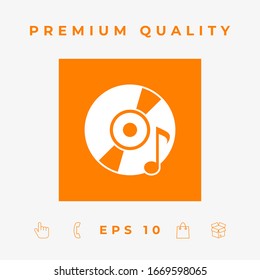 CD, DVD with music symbol. Graphic elements for your design