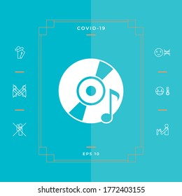CD, DVD with music symbol. Graphic elements for your design