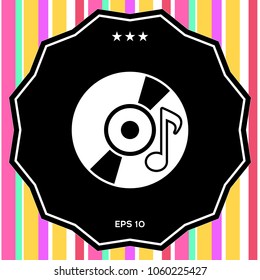 CD, DVD with music symbol icon