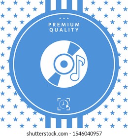 CD, DVD with music symbol icon. Graphic elements for your design