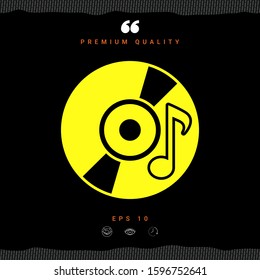 CD, DVD with music symbol icon. Graphic elements for your design