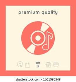 CD, DVD with music symbol icon. Graphic elements for your design