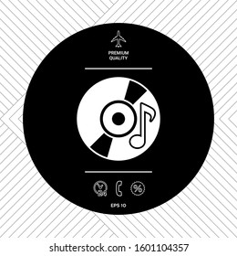 CD, DVD with music symbol icon. Graphic elements for your design