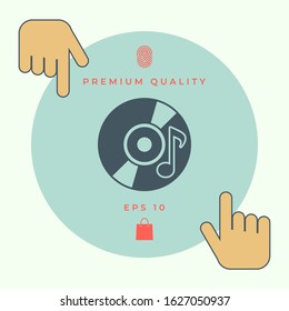 CD, DVD with music symbol icon. Graphic elements for your design