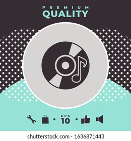 CD, DVD with music symbol icon. Graphic elements for your design