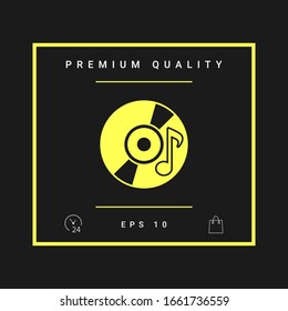 CD, DVD with music symbol icon. Graphic elements for your design