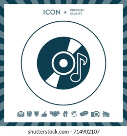 CD, DVD with music symbol icon