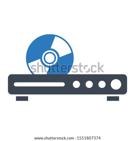 CD Dvd Player Concept, Blu Ray Disc Vector Media Player Vector Icon design
